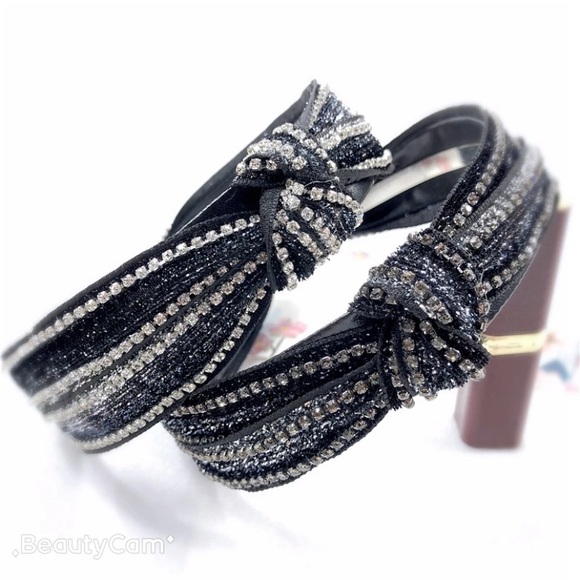 NEW! Knotted White Rhinestone Headband - Picture 4 of 4